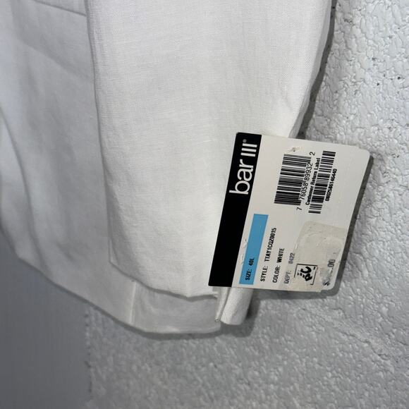 Bar III Men's Slim-Fit White 100% Linen Suit Jacket white 40L $360 - Picture 5 of 10